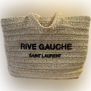Saint Laurent Rive Gauche supple tote in raffia crochet
